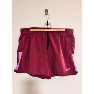 Nike Dri Fit Running Shorts Woman’s XL Berry Athletic Gym Workout Lined